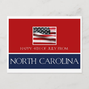 happy 4th of July from North Carolina Postcard