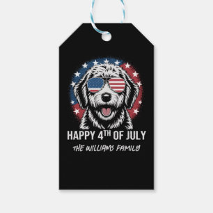 Happy 4th of July – Funny Patriotic Dog Sticker Gift Tags