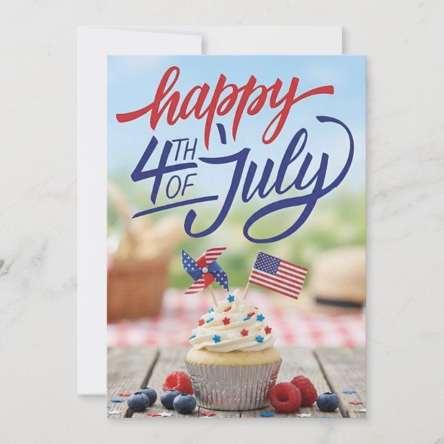 Happy 4th Of July Funny Patriotic USA Celebration  Holiday Card (Front)