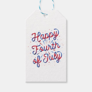 Happy 4th of July Gift Tag (Red/Blue Gradient)