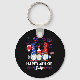 Happy 4th Of July Gnomes Key Ring