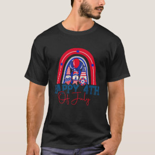 Happy 4th Of July Gnomes Rainbow Patriotic America T-Shirt
