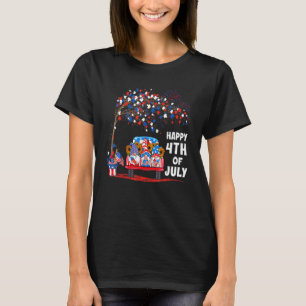 Happy 4th Of July Gnomes Truck Fireworks Independe T-Shirt