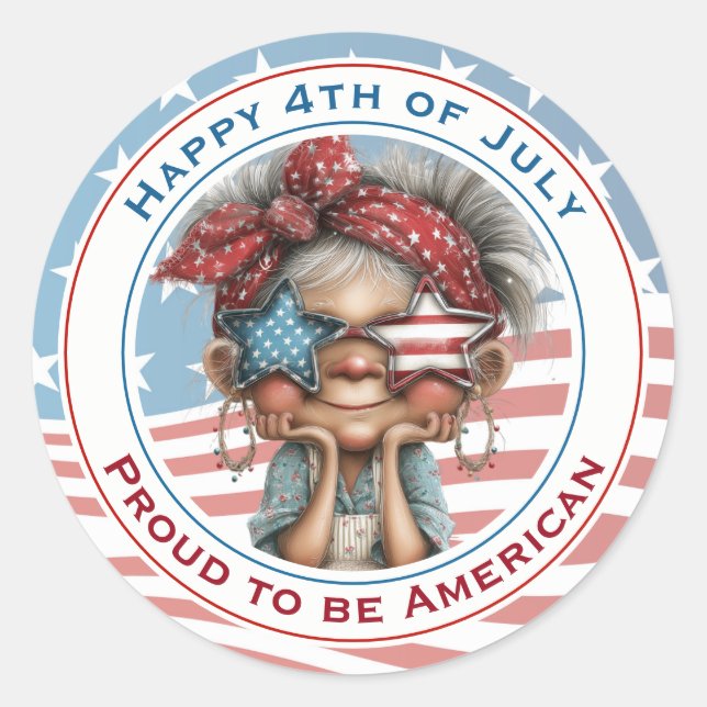 Happy 4th of July Grandma Sticker (Front)