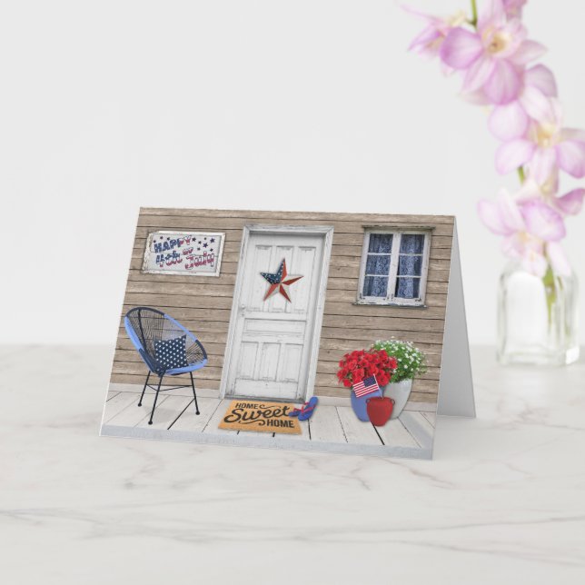 HAPPY 4TH OF JULY GREETING CARD BLANK INSIDE (Orchid)