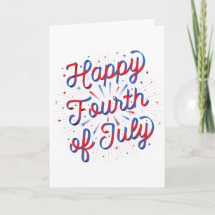 Happy 4th of July Greeting Card Red/Blue Gradient