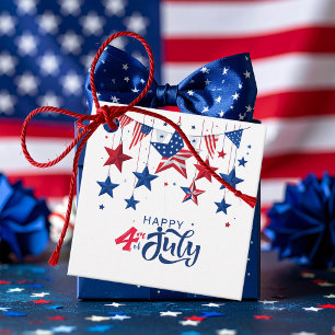 Happy 4th of July Hanging Stars ID1103 Favour Tags