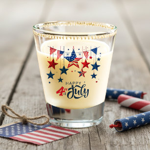 Happy 4th of July Hanging Stars ID1103 Shot Glass