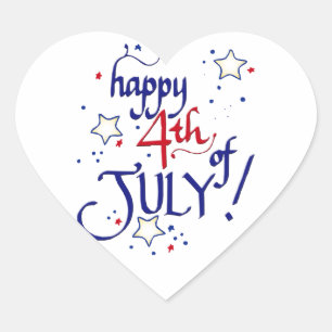 Happy 4th of July Heart Sticker