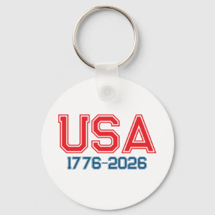 Happy 4th of July Independence Day 1776-2026 Key Ring
