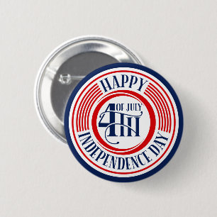 Happy 4th of July Independence Day 6 Cm Round Badge