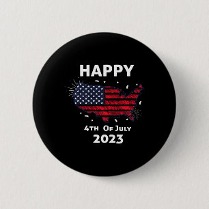 Happy 4th Of July Independence Day 6 Cm Round Badge