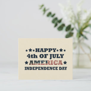 Happy 4th of july independence day America Holiday Postcard