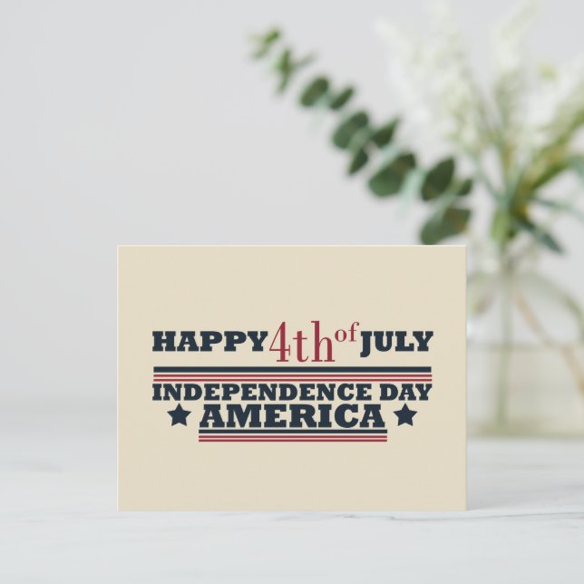 Happy 4th of july independence day America Holiday Postcard (Standing Front)