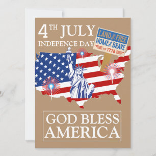 Happy 4th of July Independence Day America Party Holiday Card