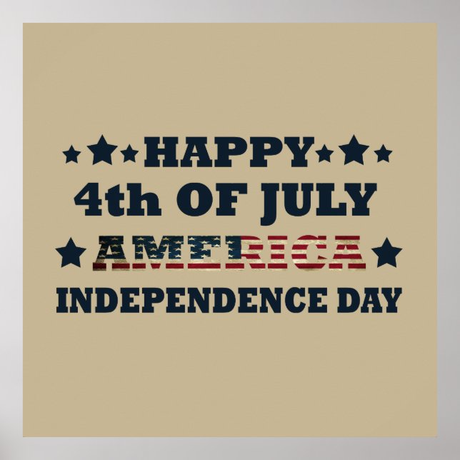 Happy 4th of july independence day America Poster (Front)