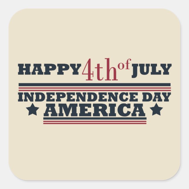 Happy 4th of july independence day America Square Sticker (Front)