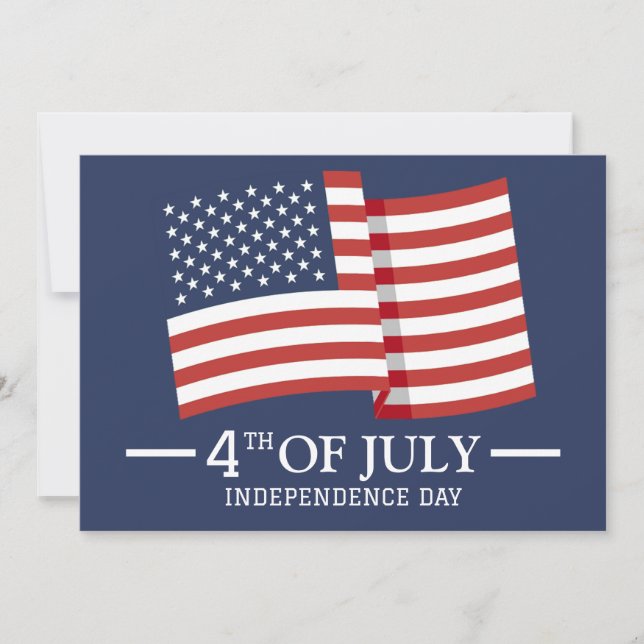 Happy 4th of July Independence Day American Flag Holiday Card (Front)