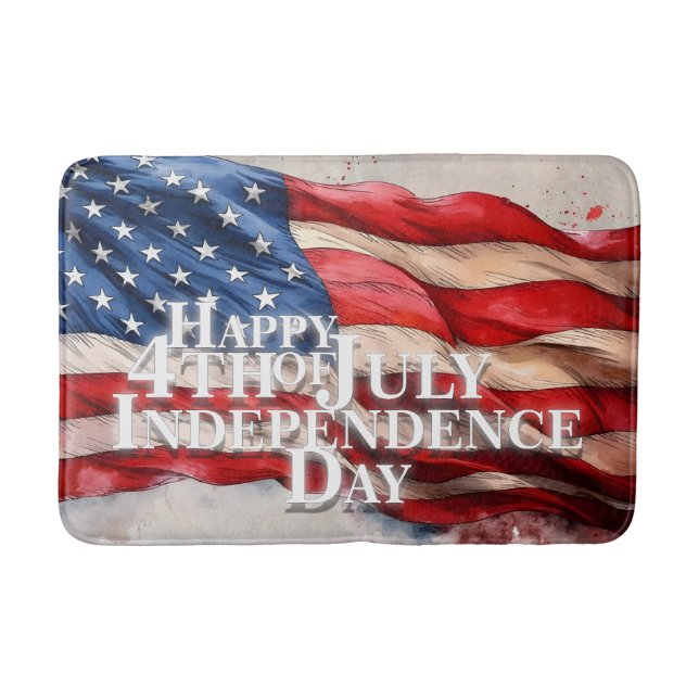 Happy 4th of July - Independence Day Bath Mat (Front)