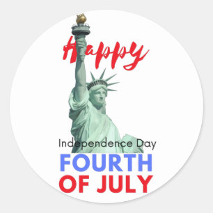 Happy 4th of July Independence Day Classic Round Sticker