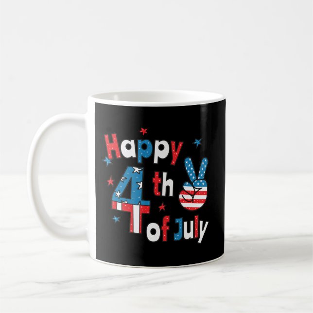 Happy 4th of July Independence Day Coffee Mug (Left)