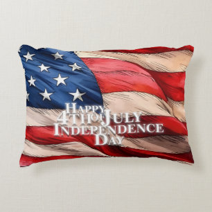 Happy 4th of July - Independence Day Decorative Cushion