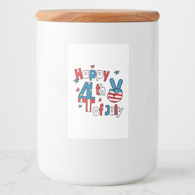 Happy 4th of July Independence Day Food Label (Front)