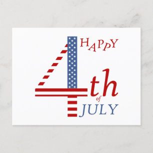 Happy 4th of july Independence day greeting Invitation Postcard