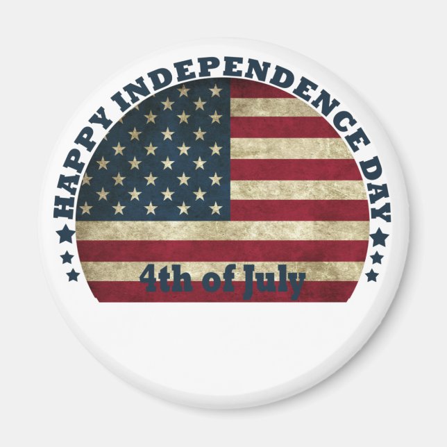 Happy 4th of july independence day magnet (Front)