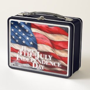 Happy 4th of July - Independence Day Metal Lunch Box
