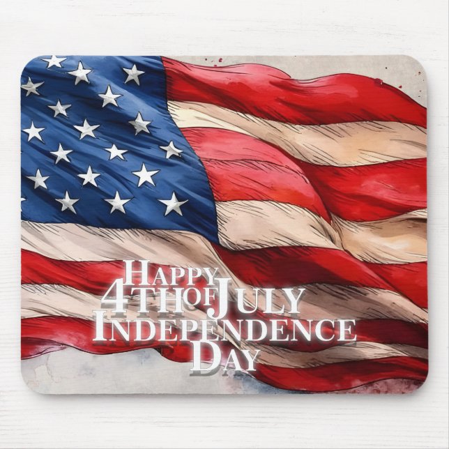 Happy 4th of July - Independence Day Mouse Mat (Front)