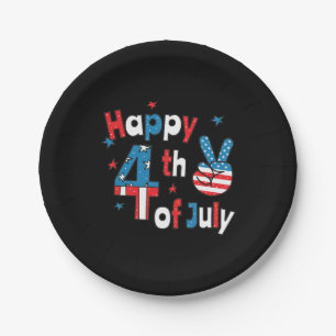 Happy 4th of July Independence Day Paper Plate