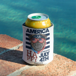 Happy 4th of July Independence Day party Can Cooler