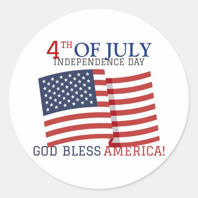 Happy 4th of July Independence Day party  Classic Round Sticker (Front)