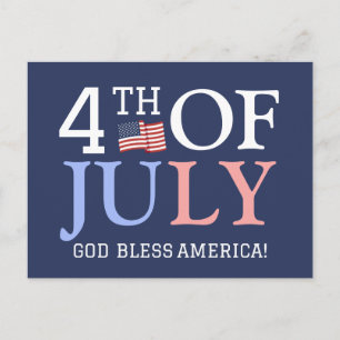 Happy 4th of July Independence Day party Postcard