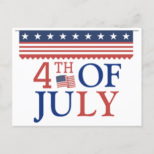 Happy 4th of July Independence Day party Postcard
