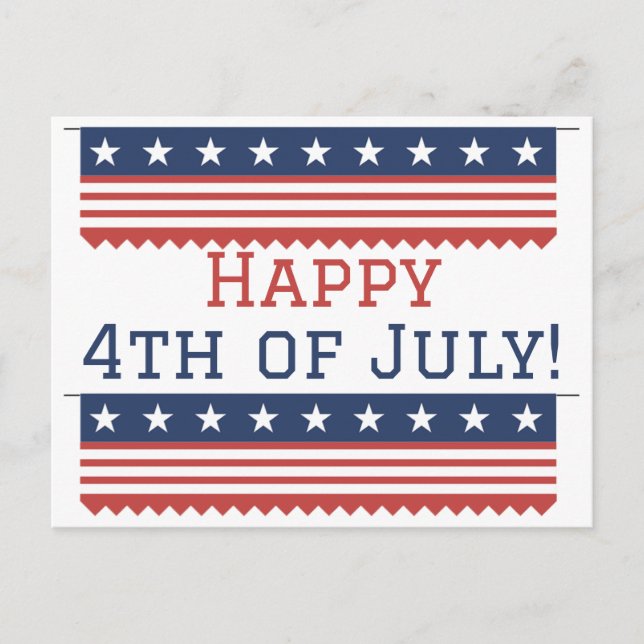 Happy 4th of July Independence Day party  Postcard (Front)