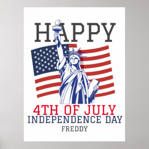 Happy 4th of July Independence Day party Poster