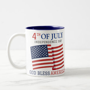 Happy 4th of July Independence Day party  Two-Tone Coffee Mug