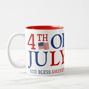 Happy 4th of July Independence Day party  Two-Tone Coffee Mug