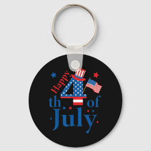Happy 4th Of July Independence Day Patriotic Key Ring