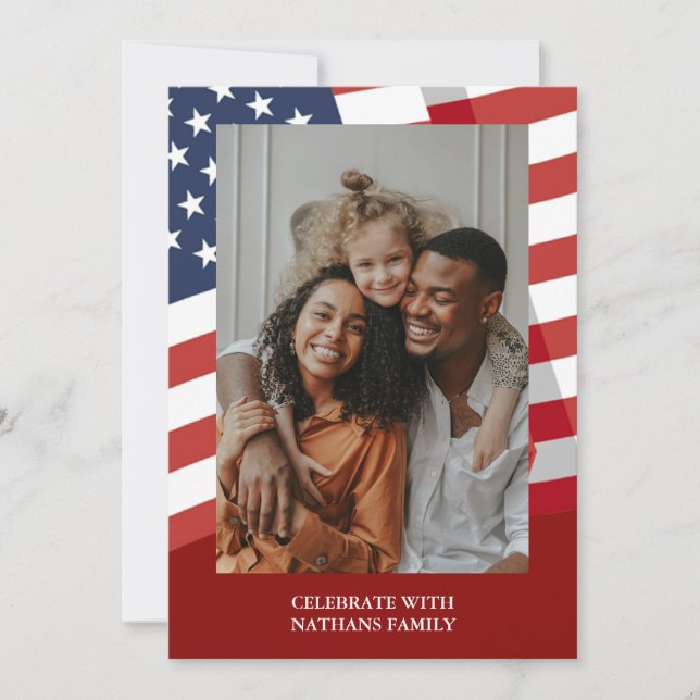 Happy 4th of July Independence Day Photo Holiday Card (Front)