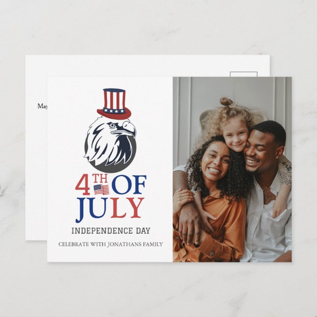 Happy 4th of July Independence Day Photo Holiday Postcard (Front/Back)