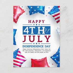 Happy 4th of july independence day  postcard