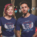 Happy 4th of July Independence day typography  T-Shirt<br><div class="desc">With the 4th of July coming up,  get into your patriotic spirit with this patriotic t-shirt design featuring Happy 4th of July Independence grungy Day typography.</div>