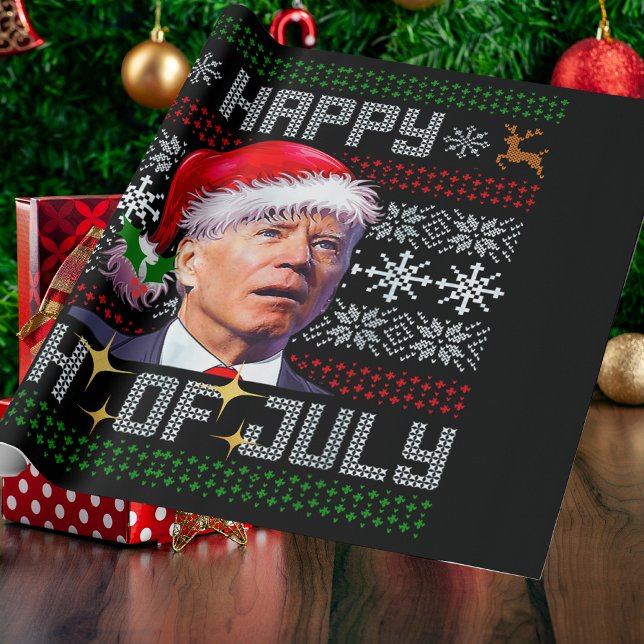 Happy 4th Of July Joe Biden Christmas Wrapping Paper (Creator Uploaded)