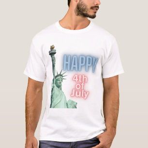 Happy 4th of July Lady Liberty Neon T-Shirt