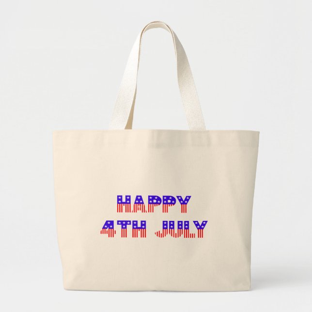 Happy 4th of July Large Tote Bag (Front)