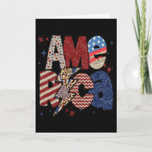 Happy 4th Of July Leopard Usa American Flag Patrio Card