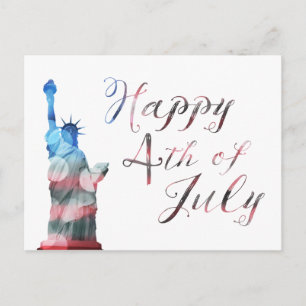 Happy 4th of July (liberty bokeh) Postcard